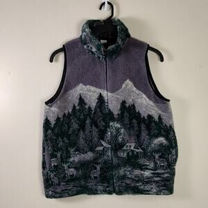 トップス 90s MAZMANIA fleece vest Mazmania horse teddy fleece - Gem